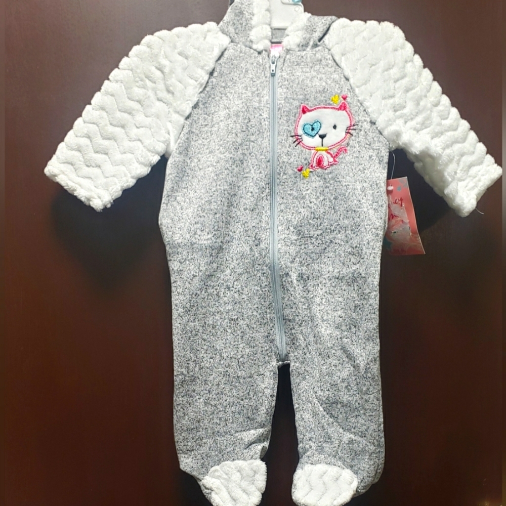 Baby Girl Long Sleeve Hooded Bodysuit